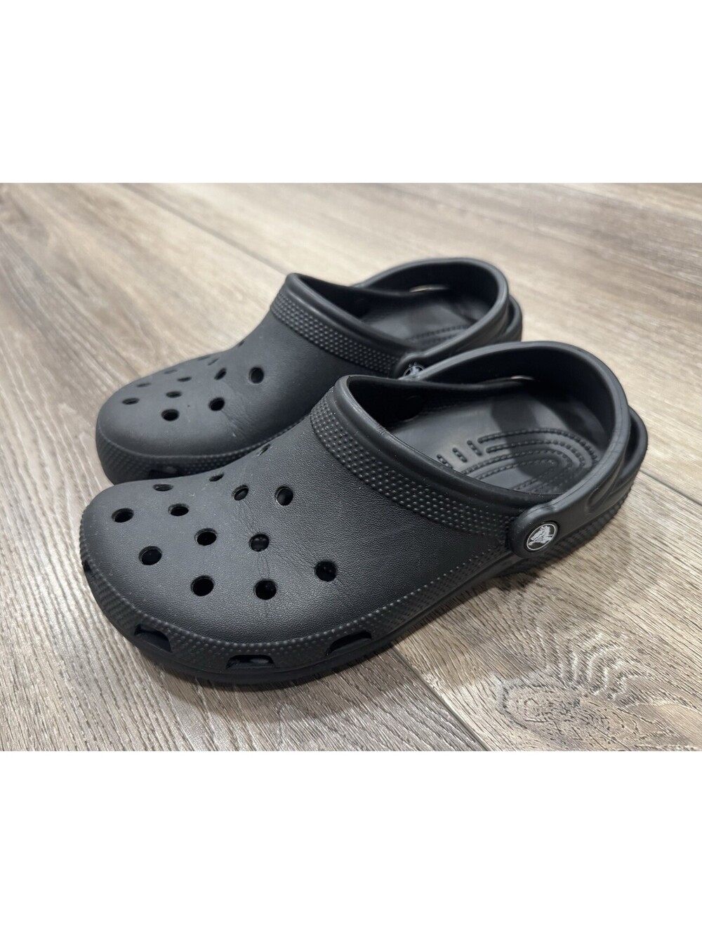 CROCS Black Slip On Rubber Clogs Unisex Size Womens 8 / Mens 6